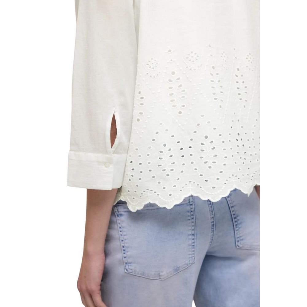Street One SOL_Rising White Cotton Blouse for Women