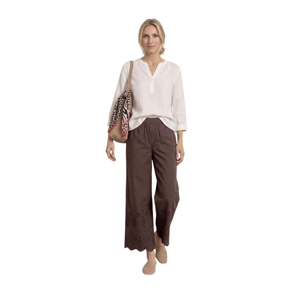 Street One SOL_Shiffley Brown Cotton Casual Pants