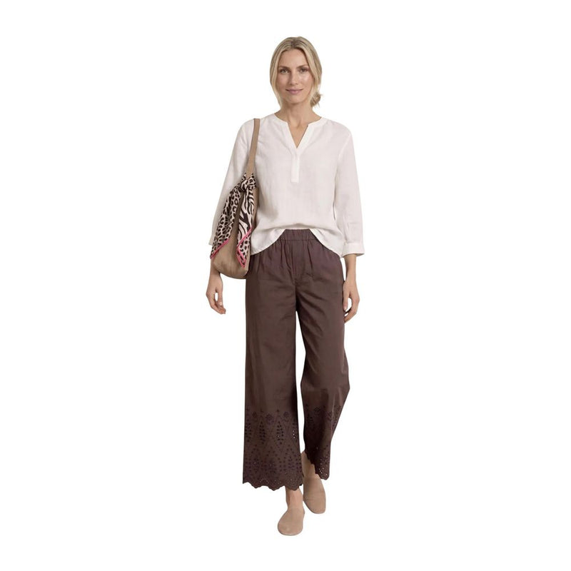 Street One SOL_Shiffley Brown Cotton Casual Pants