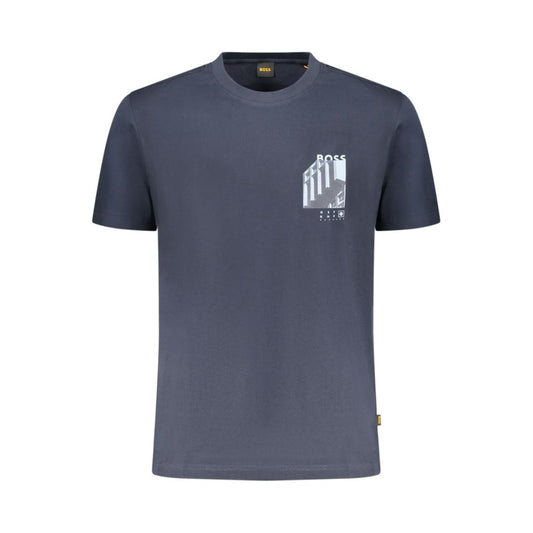 Hugo Boss Blue Cotton Men's T-Shirt - Stylish & Comfortable