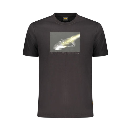 Hugo Boss Black Cotton Men's T-Shirt - Stylish & Comfortable