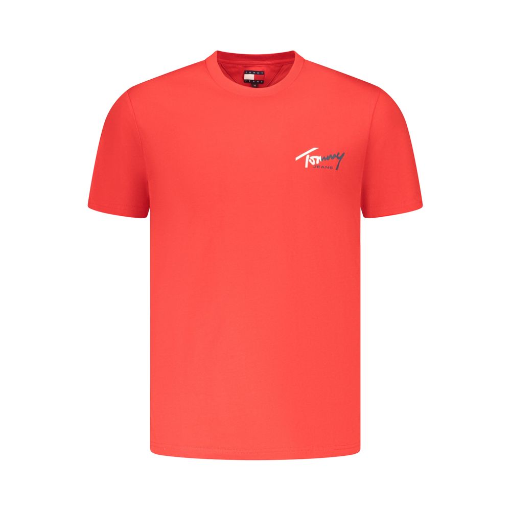 Tommy Hilfiger Red Cotton Mens T-Shirt - Stylish & Sustainable