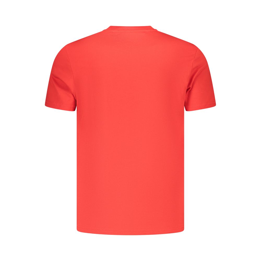 Tommy Hilfiger Red Cotton Mens T-Shirt - Stylish & Sustainable
