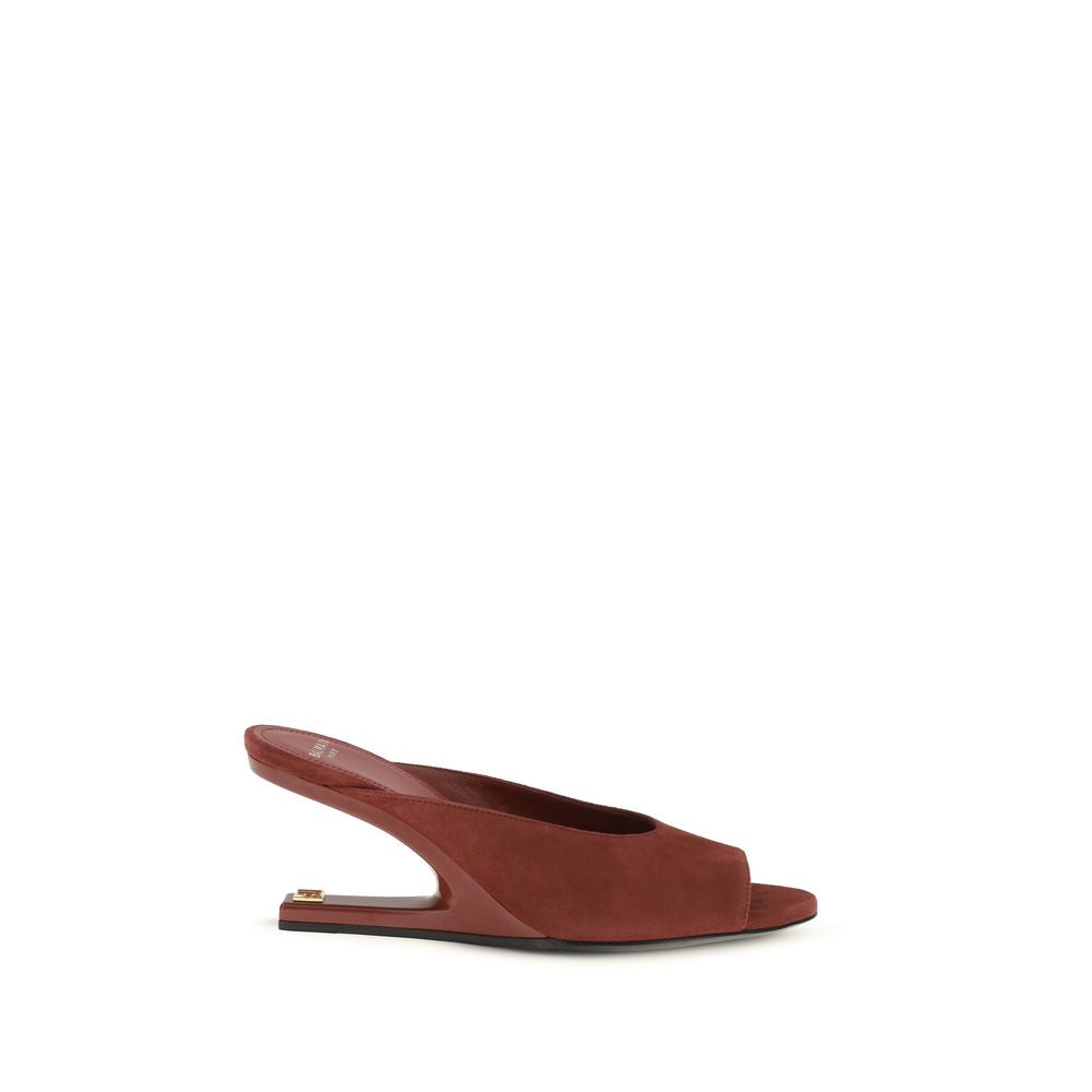 Mules en Cuir de Veau Bordeaux Balmain Bos Taurus