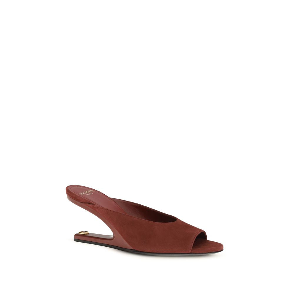 Mules en Cuir de Veau Bordeaux Balmain Bos Taurus