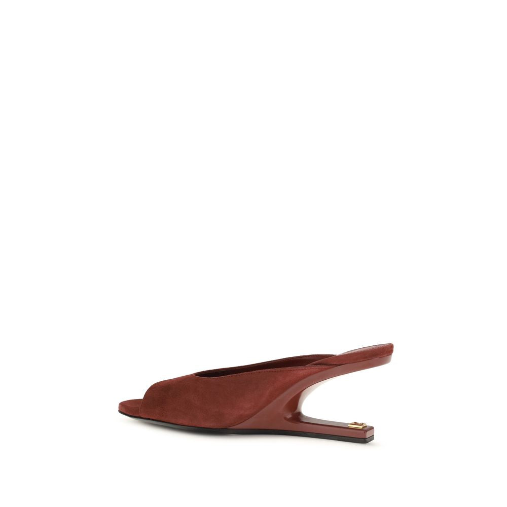 Mules en Cuir de Veau Bordeaux Balmain Bos Taurus