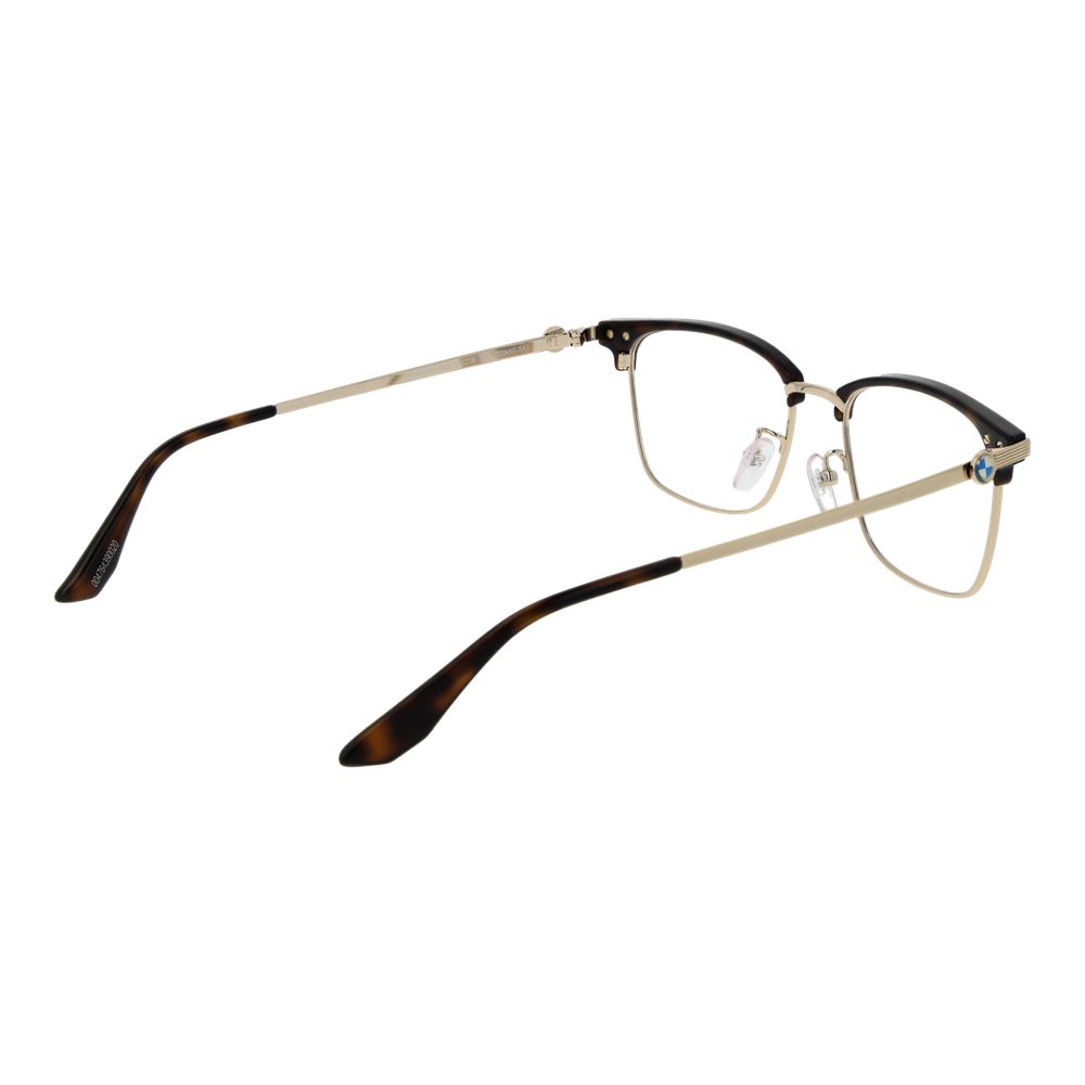 BMW Gold Titanium Glasses (Frames) - Stylish Browline Design