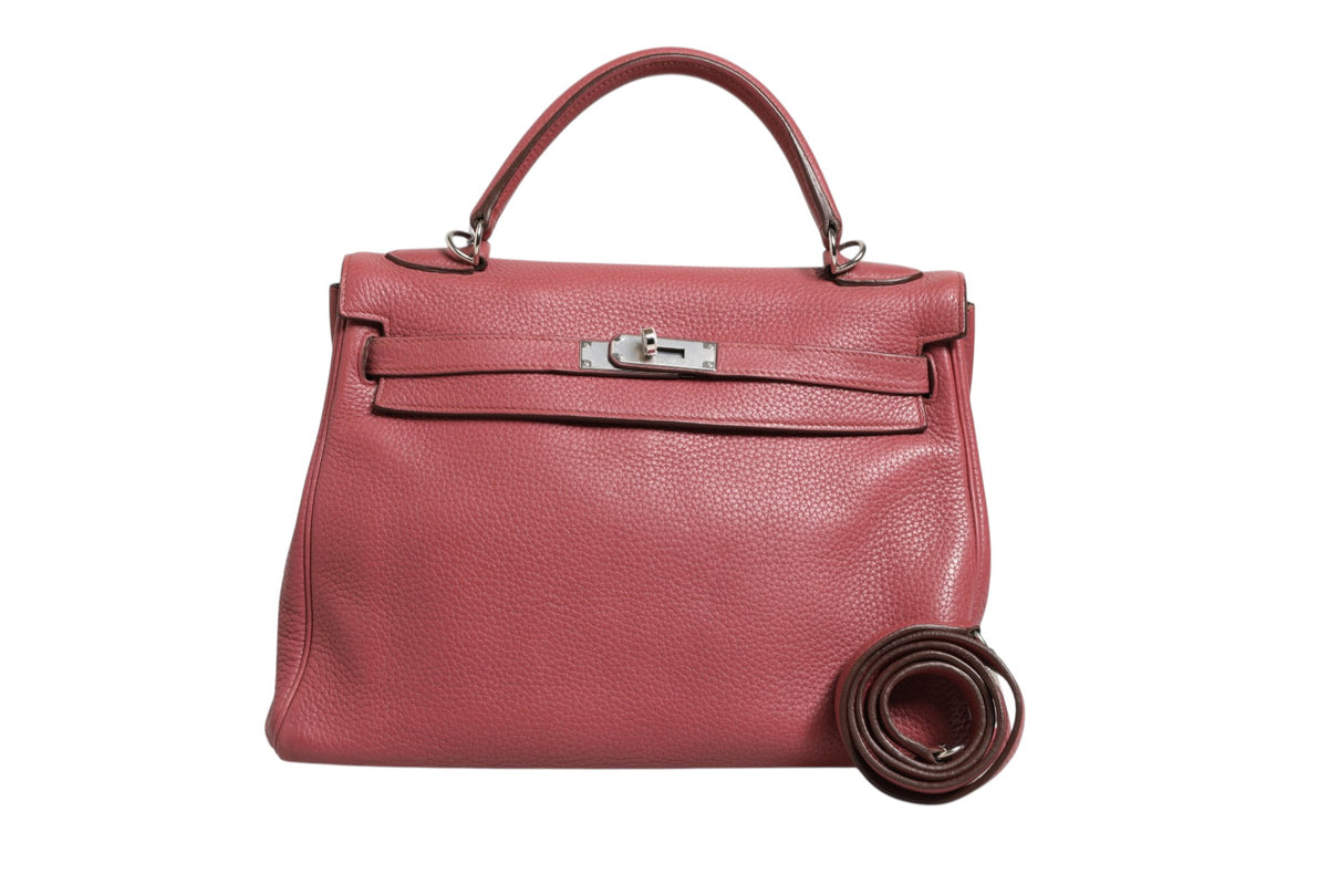 Hermès Kelly 32 Rouge H Togo Retourné Palladium