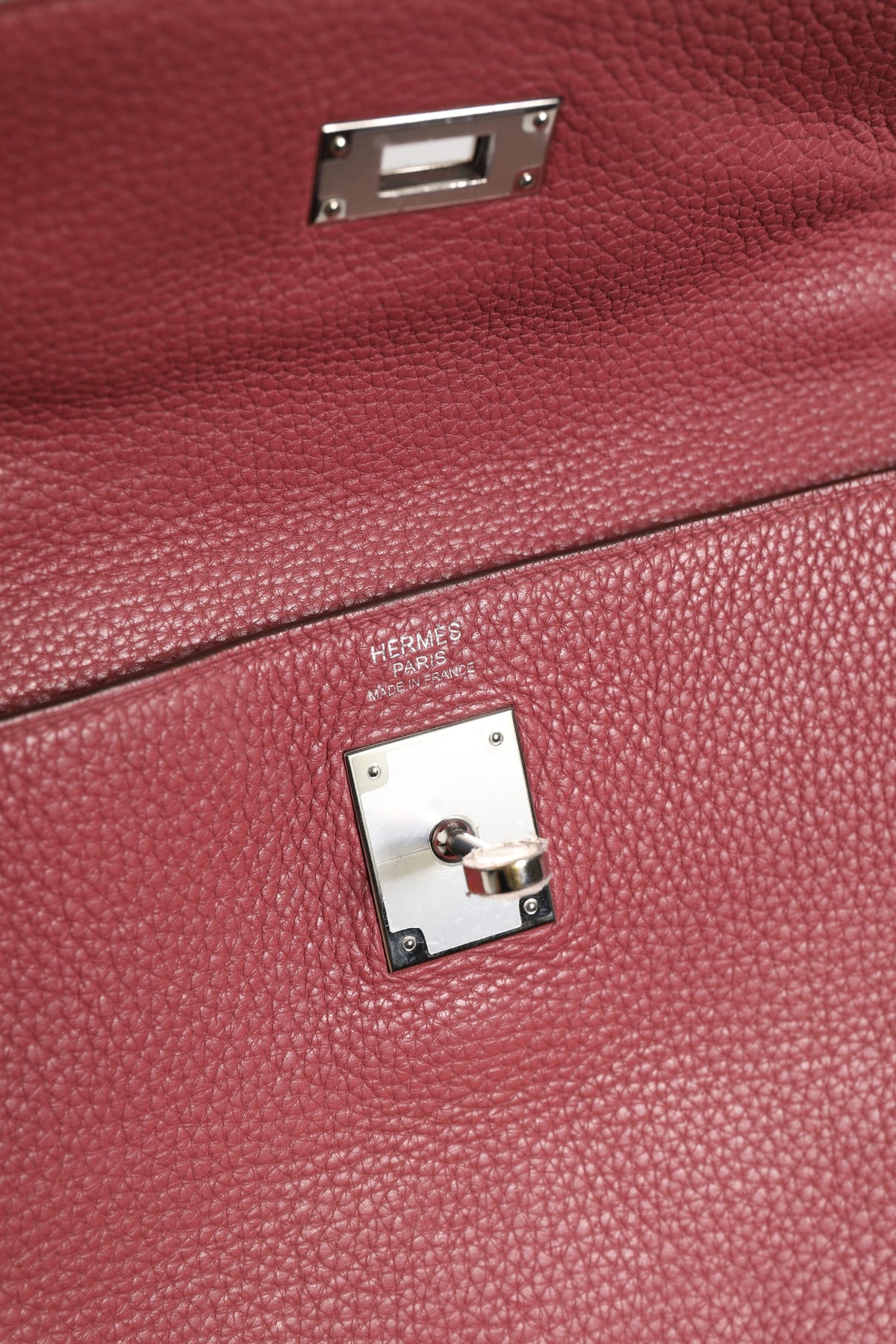 Hermès Kelly 32 Rouge H Togo Retourné Palladium