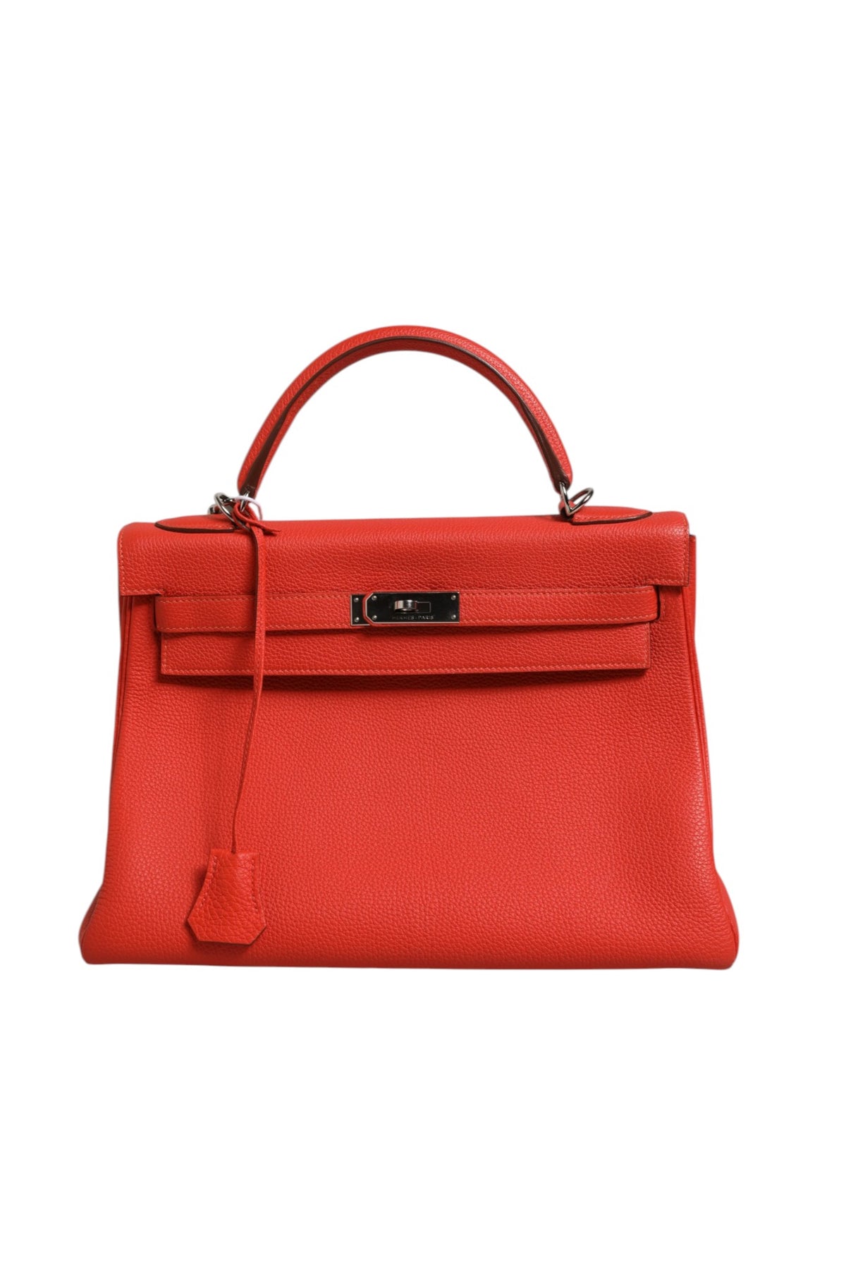 Hermès Kelly 32 Two-Way Handbag with Palladium Hardware - Orange