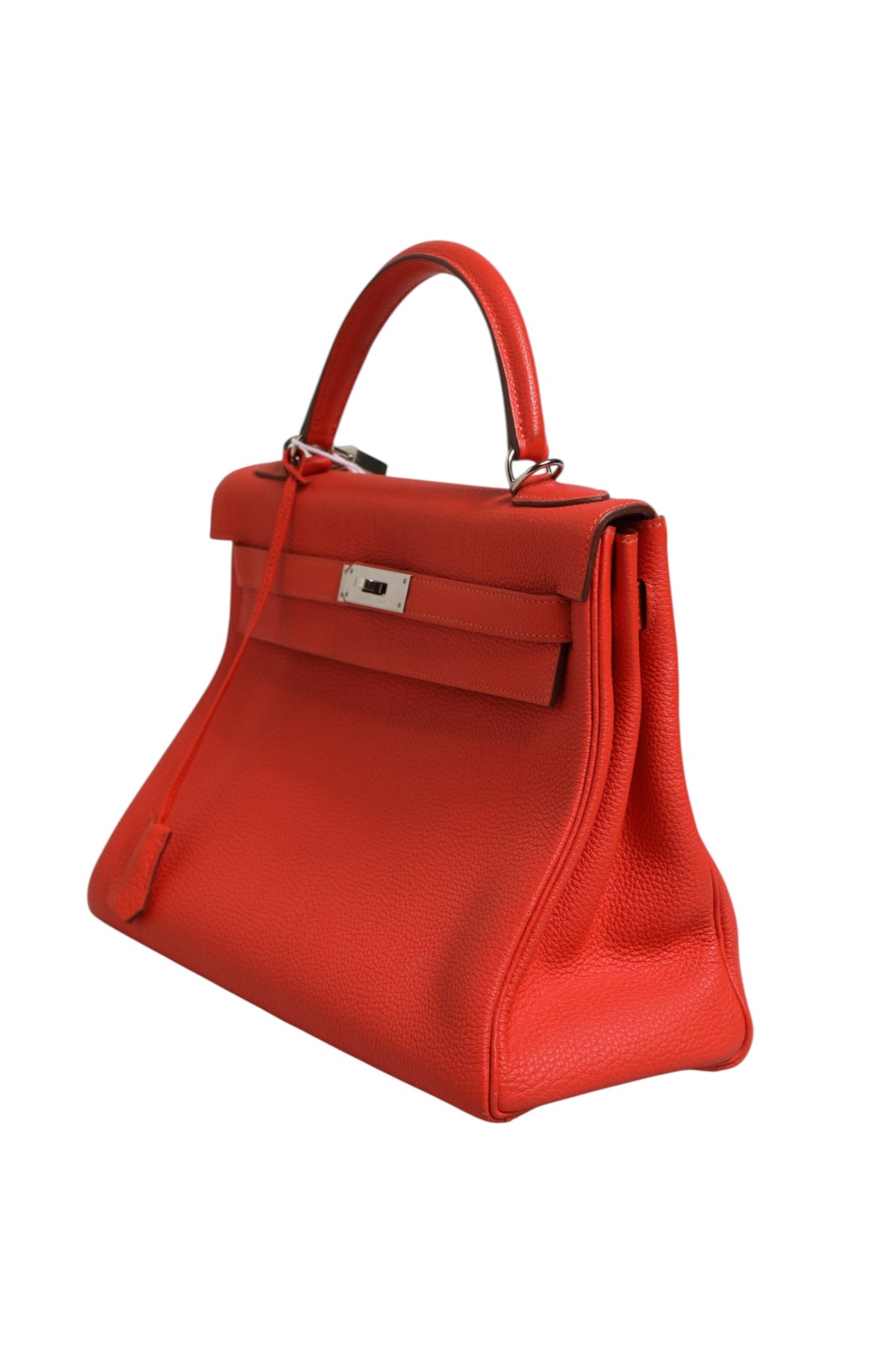 Hermès Kelly 32 Two-Way Handbag with Palladium Hardware - Orange