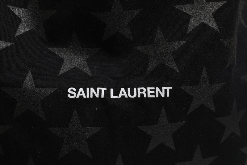 Saint Laurent Rive Droite Black Tote Bag with Star Print