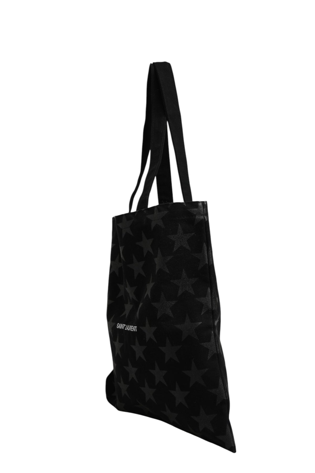 Saint Laurent Rive Droite Black Tote Bag with Star Print