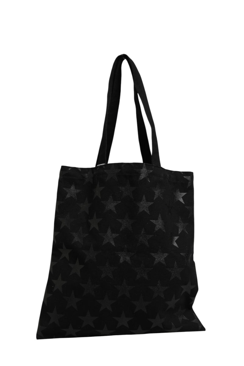 Saint Laurent Rive Droite Black Tote Bag with Star Print