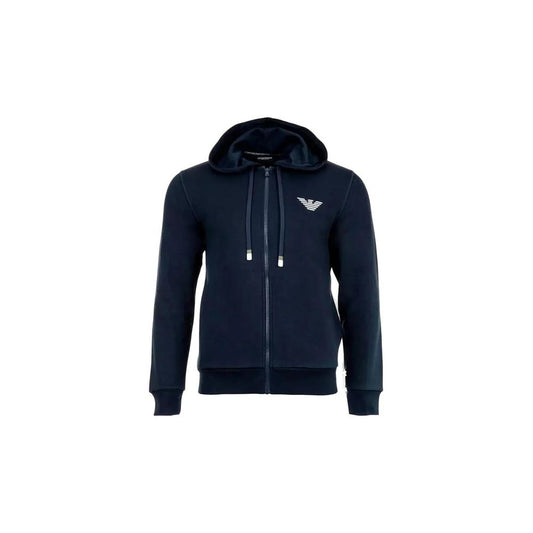 Emporio Armani Underwear Blue Cotton Hoodie for Men
