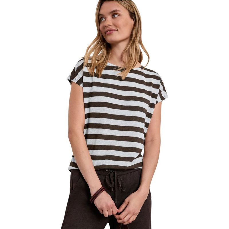 Street One SOL_yds Big Shiny Stripe Brown T-Shirt for Women