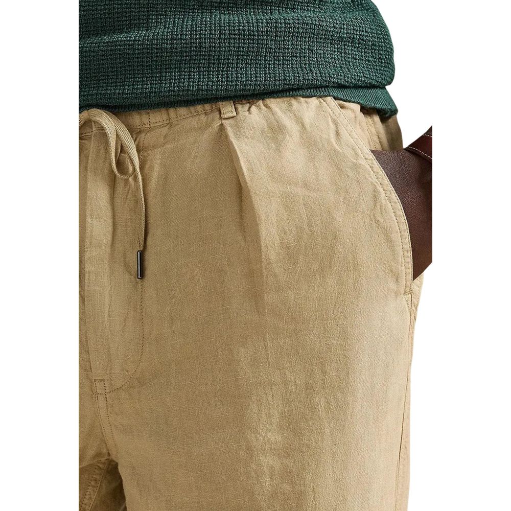 Lyle & Scott Beige Linen Casual Pants for Men