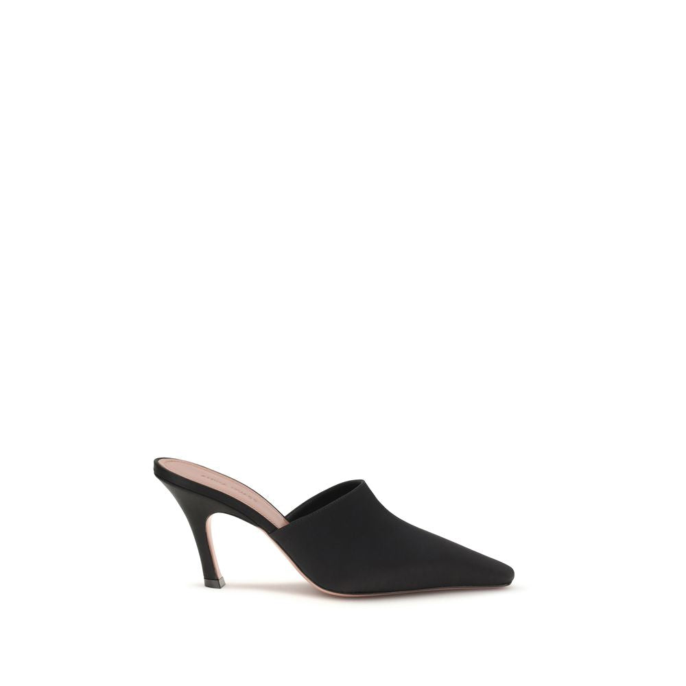Amina Muaddi Jamie Black Silk Sandals for Women