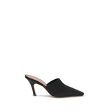 Amina Muaddi Jamie Black Silk Sandals for Women