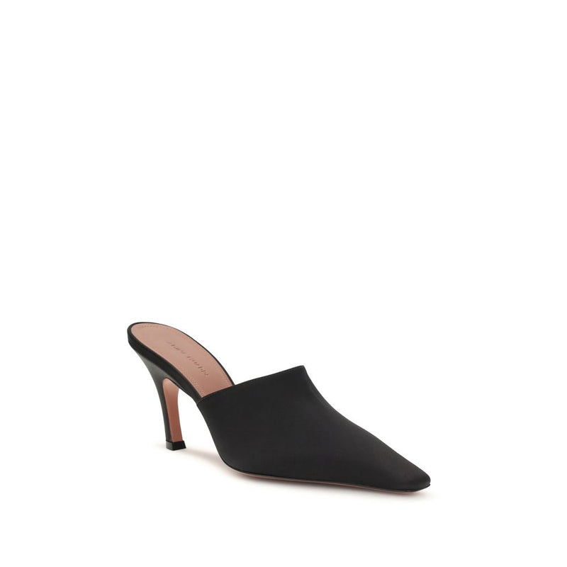 Amina Muaddi Jamie Black Silk Sandals for Women