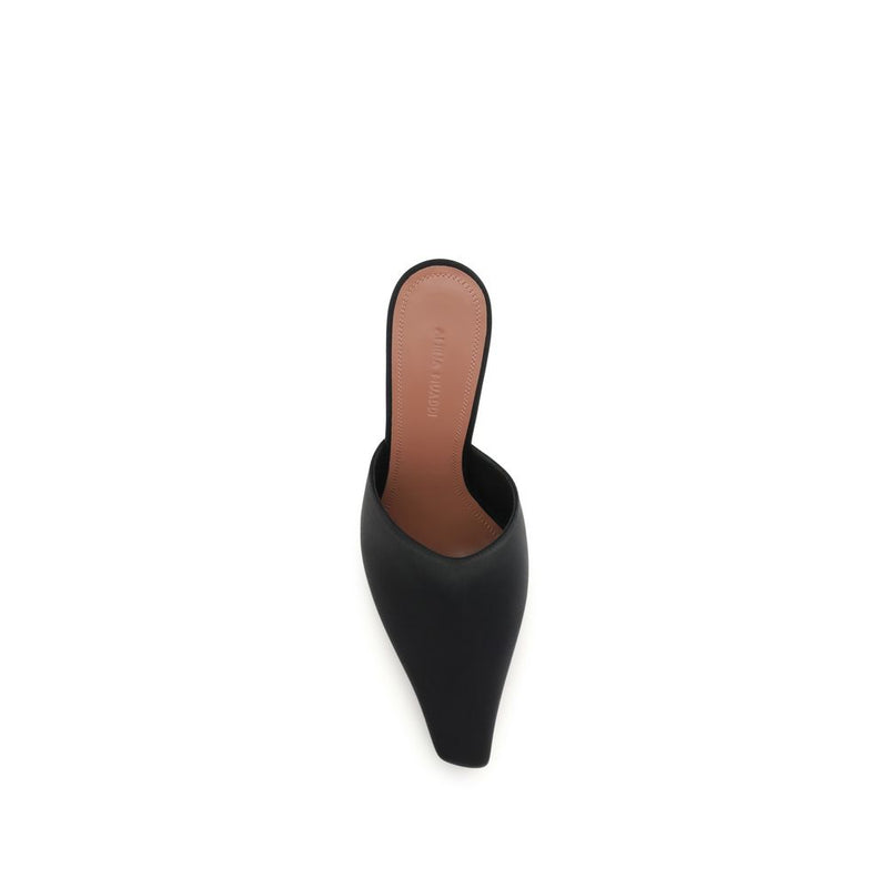 Amina Muaddi Jamie Black Silk Sandals for Women