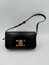 Celine Claude Triomphe Black Handbag