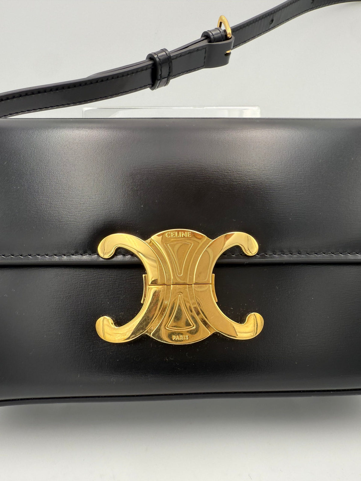 Celine Claude Triomphe Black Handbag