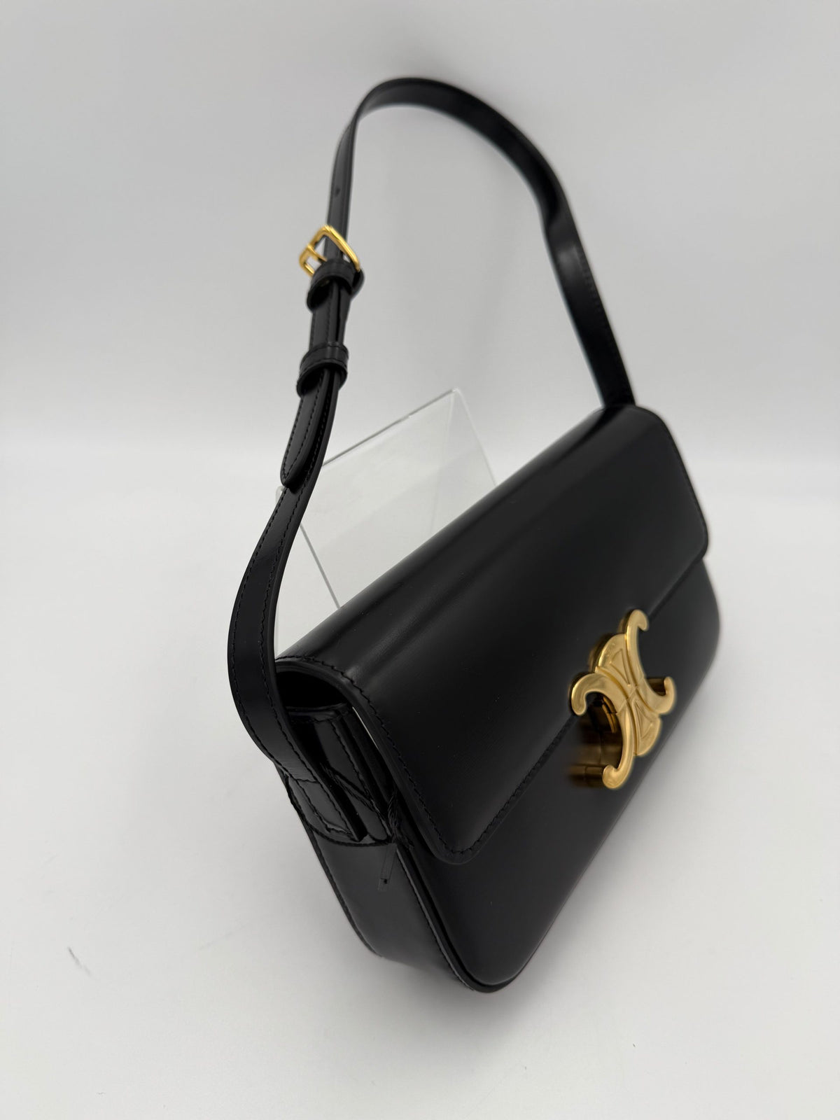 Celine Claude Triomphe Black Handbag