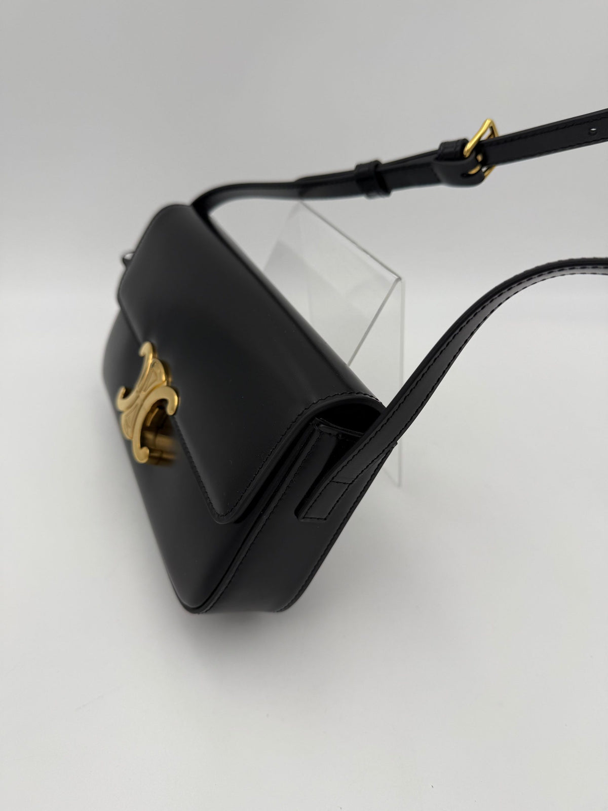 Celine Claude Triomphe Black Handbag