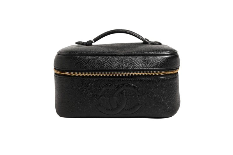 Chanel Black and Gold Makeup Bag - Elegant Toiletry Bag