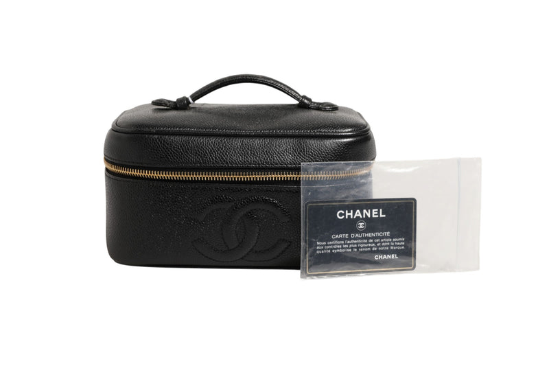 Chanel Black and Gold Makeup Bag - Elegant Toiletry Bag