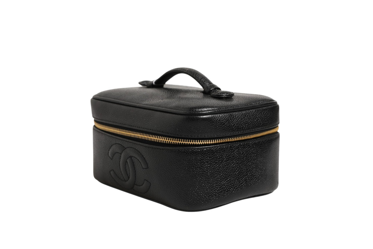 Chanel Black and Gold Makeup Bag - Stylish and Functional