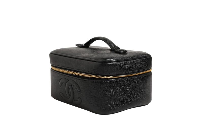 Chanel Black and Gold Makeup Bag - Elegant Toiletry Bag