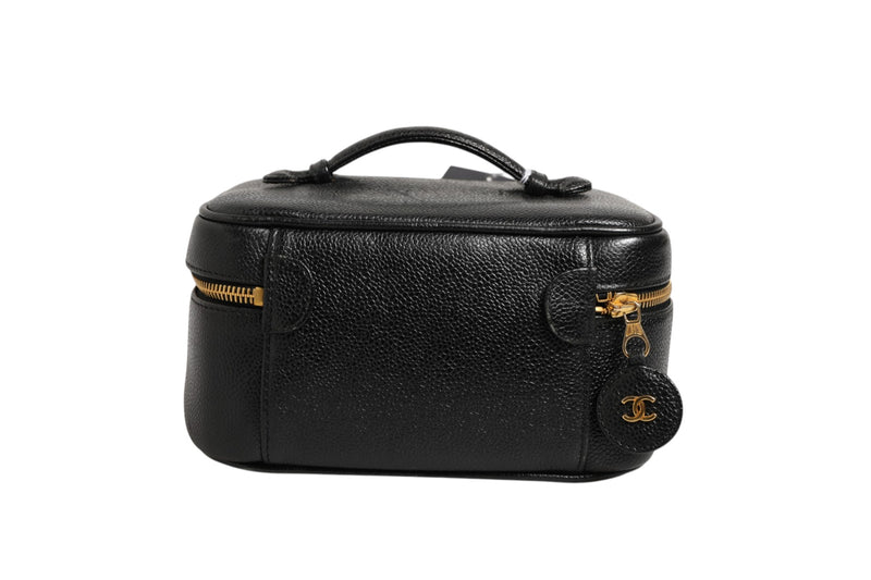 Chanel Black and Gold Makeup Bag - Elegant Toiletry Bag