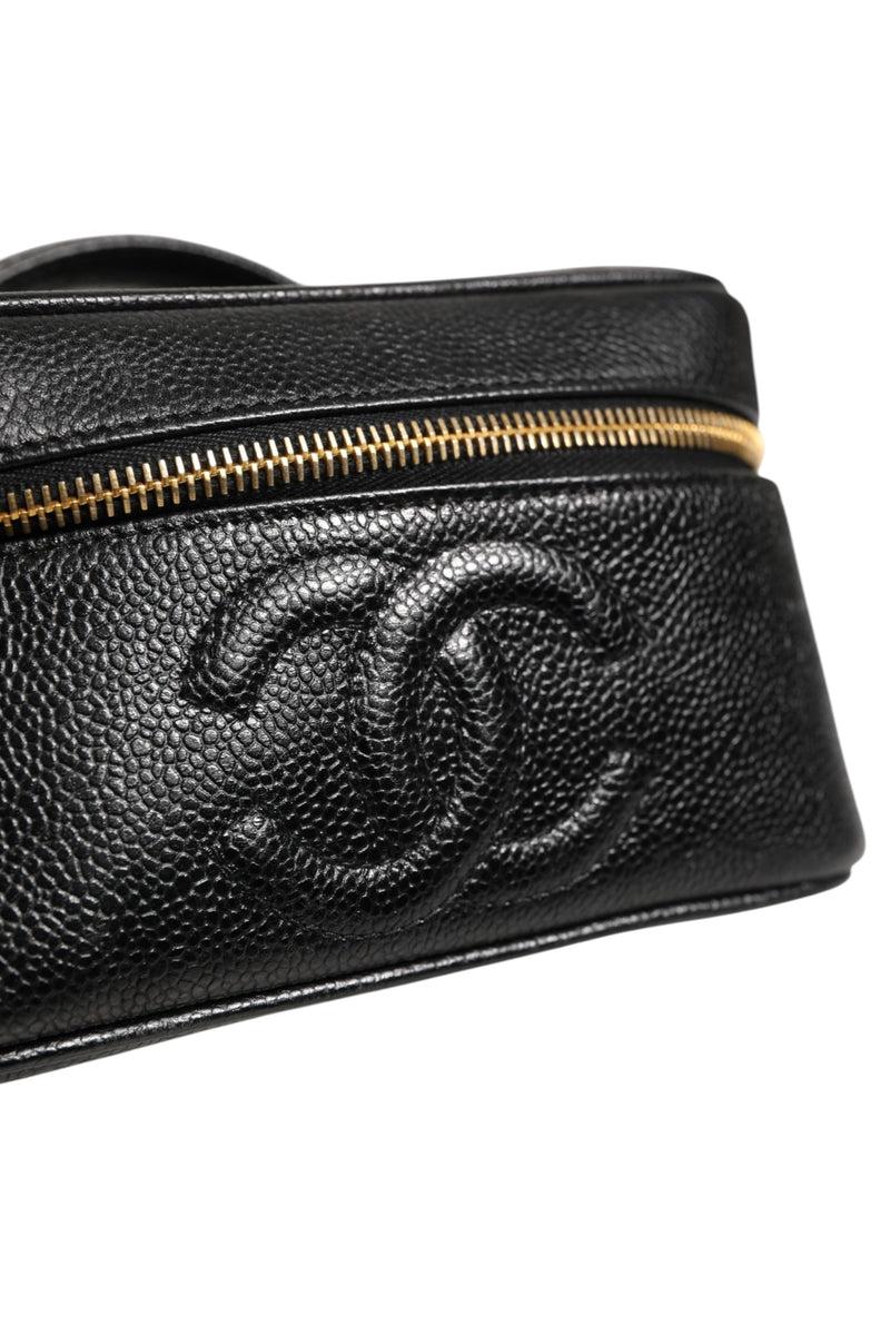 Chanel Black and Gold Makeup Bag - Elegant Toiletry Bag