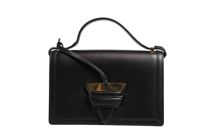 Loewe Barcelona Medium Leather Shoulder Bag en Cuir Noir
