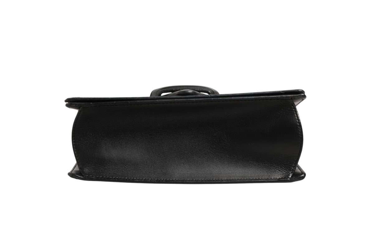 Loewe Barcelona Medium Leather Shoulder Bag en Cuir Noir