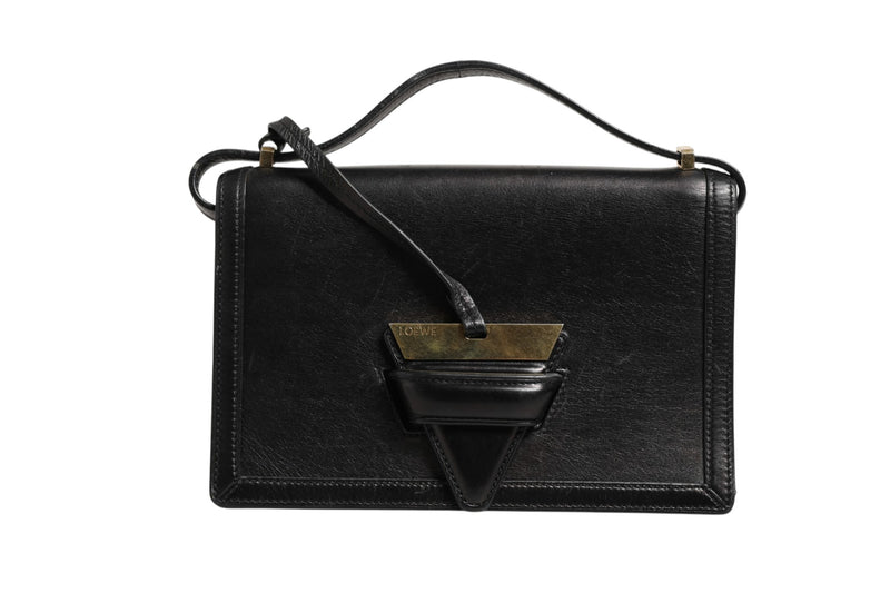 Loewe Barcelona Medium Leather Shoulder Bag - Black