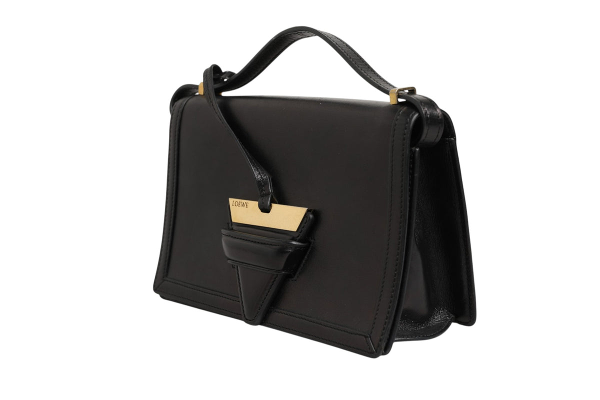 Loewe Barcelona Medium Leather Shoulder Bag - Black