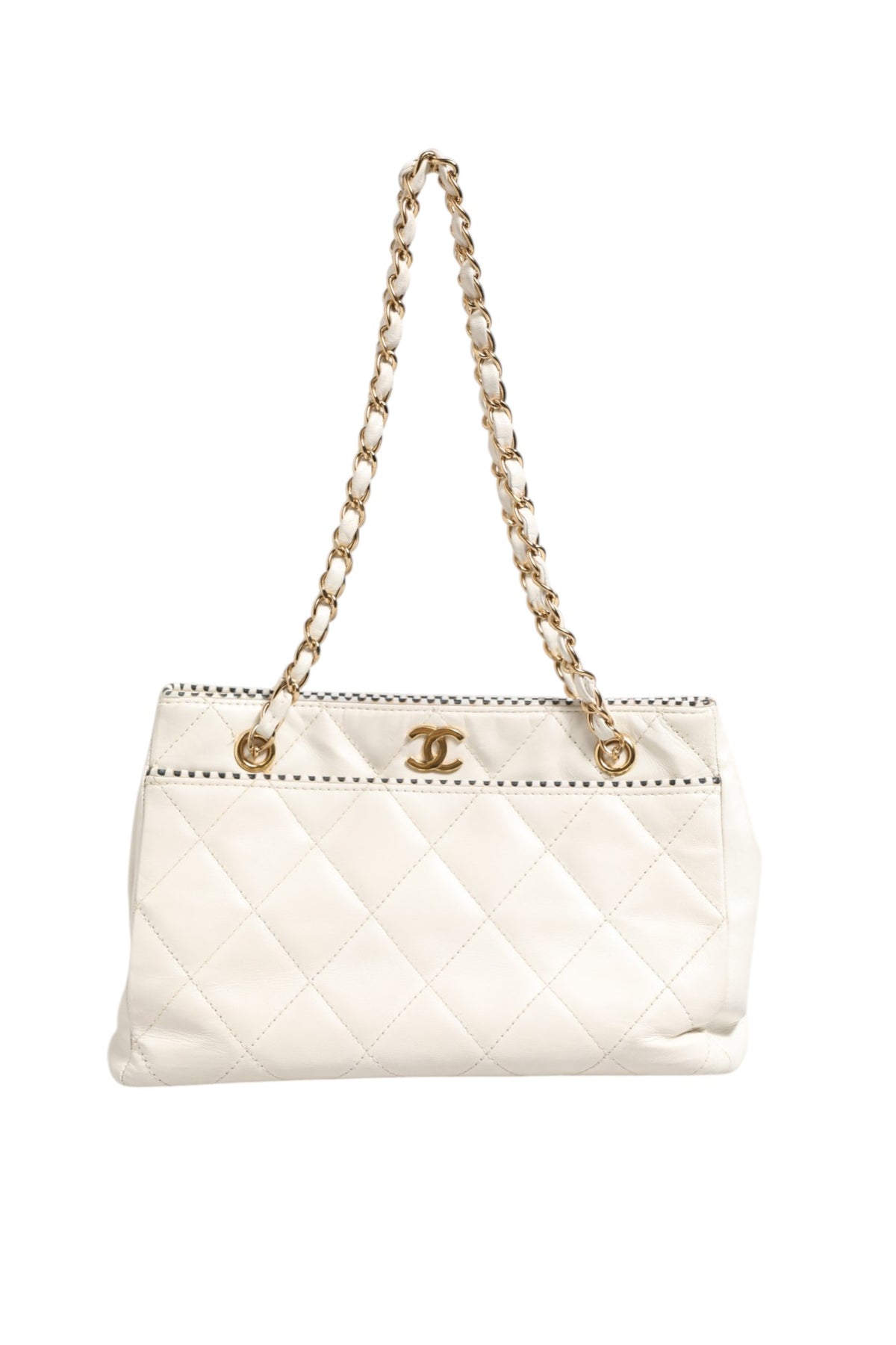 Chanel Mini Sac 22 Matelassé en Cuir de Veau Brillant Blanc 1792563