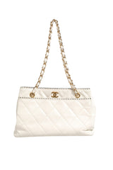 Chanel Mini Sac 22 Matelassé en Cuir de Veau Brillant Blanc 1792563