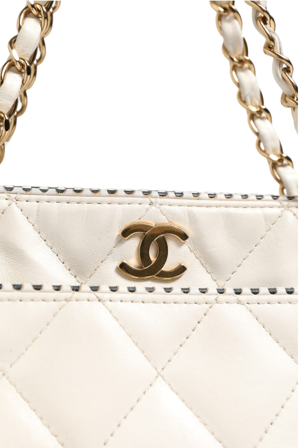 Chanel Mini Sac 22 Matelassé en Cuir de Veau Brillant Blanc 1792563
