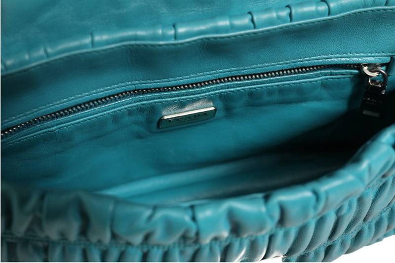 Prada Nappa Gaufre Flap Bag BR4553 - Aquamarine Blue