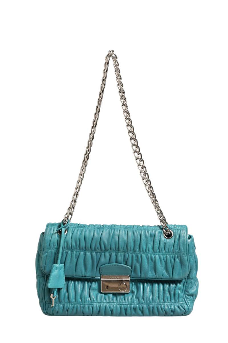 Prada Nappa Gaufre Flap Bag BR4553 - Aquamarine Blue