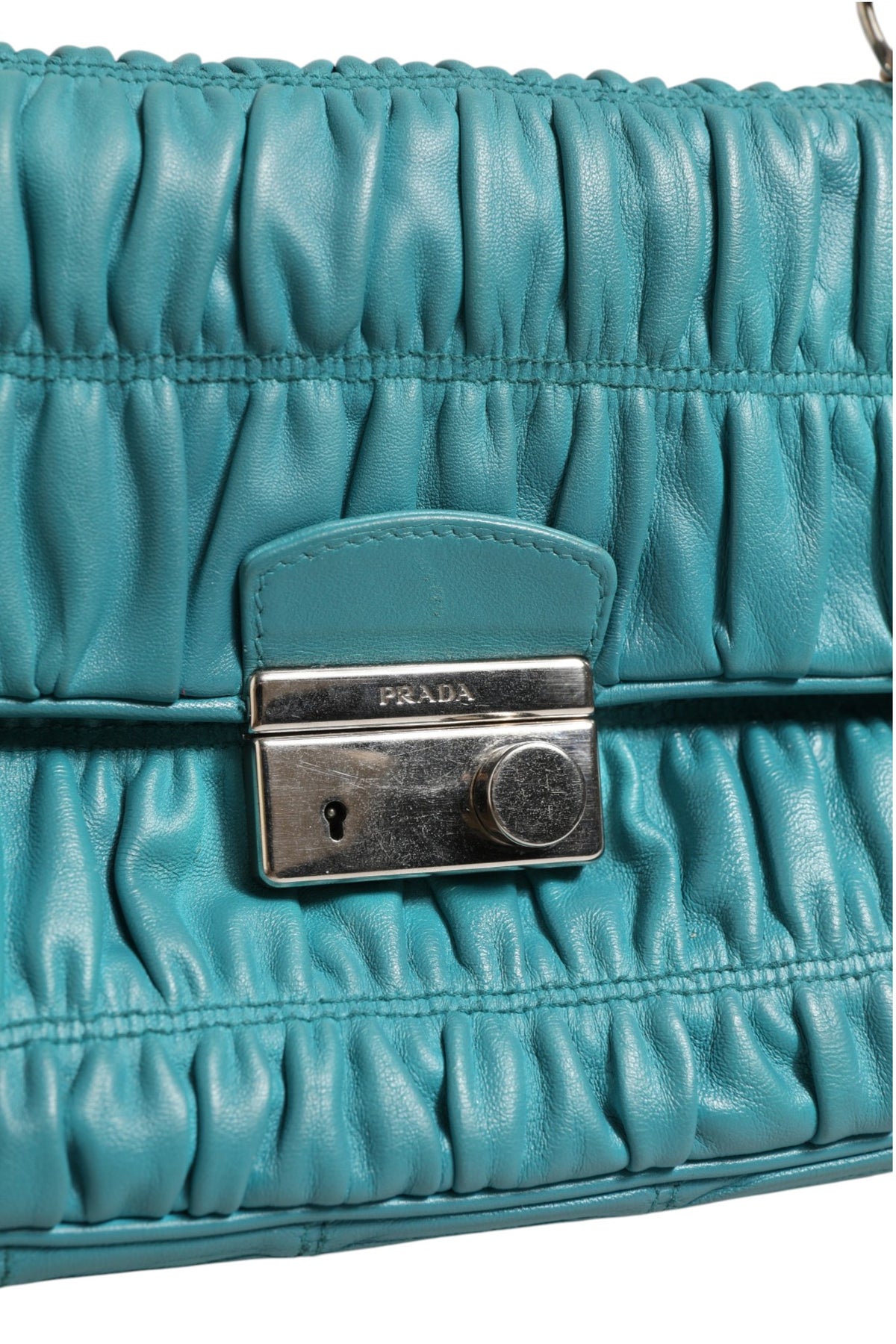 Prada Nappa Gaufre Flap Bag BR4553 - Aquamarine Blue