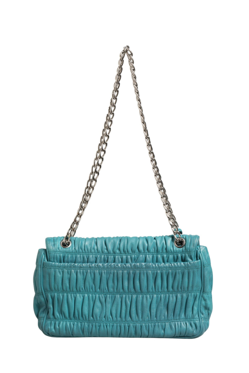Prada Nappa Gaufre Flap Bag BR4553 - Aquamarine Blue