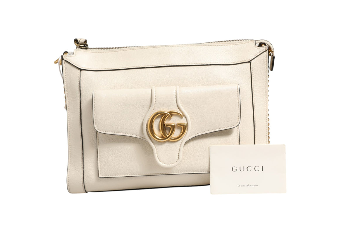Sac bandoulière Gucci Arli petit modèle en cuir blanc