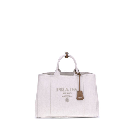 Prada Beige Cotton Shoulder Bag