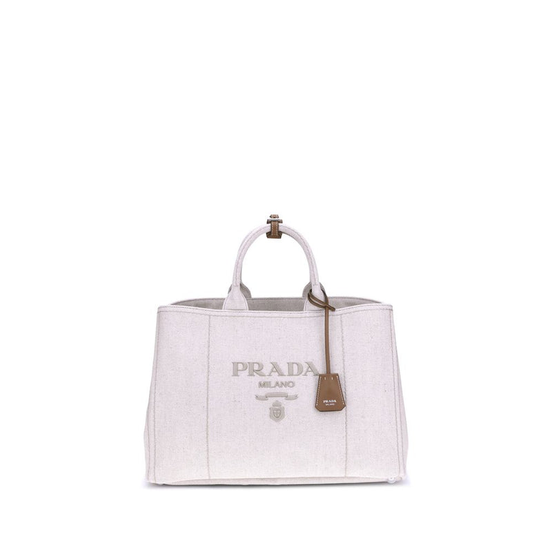 Prada Beige Cotton Shoulder Bag