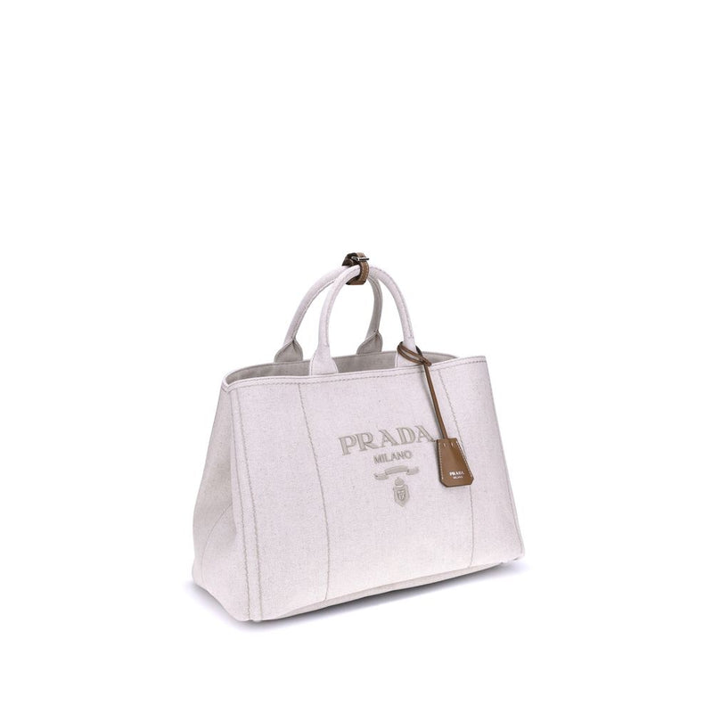 Prada Beige Cotton Shoulder Bag